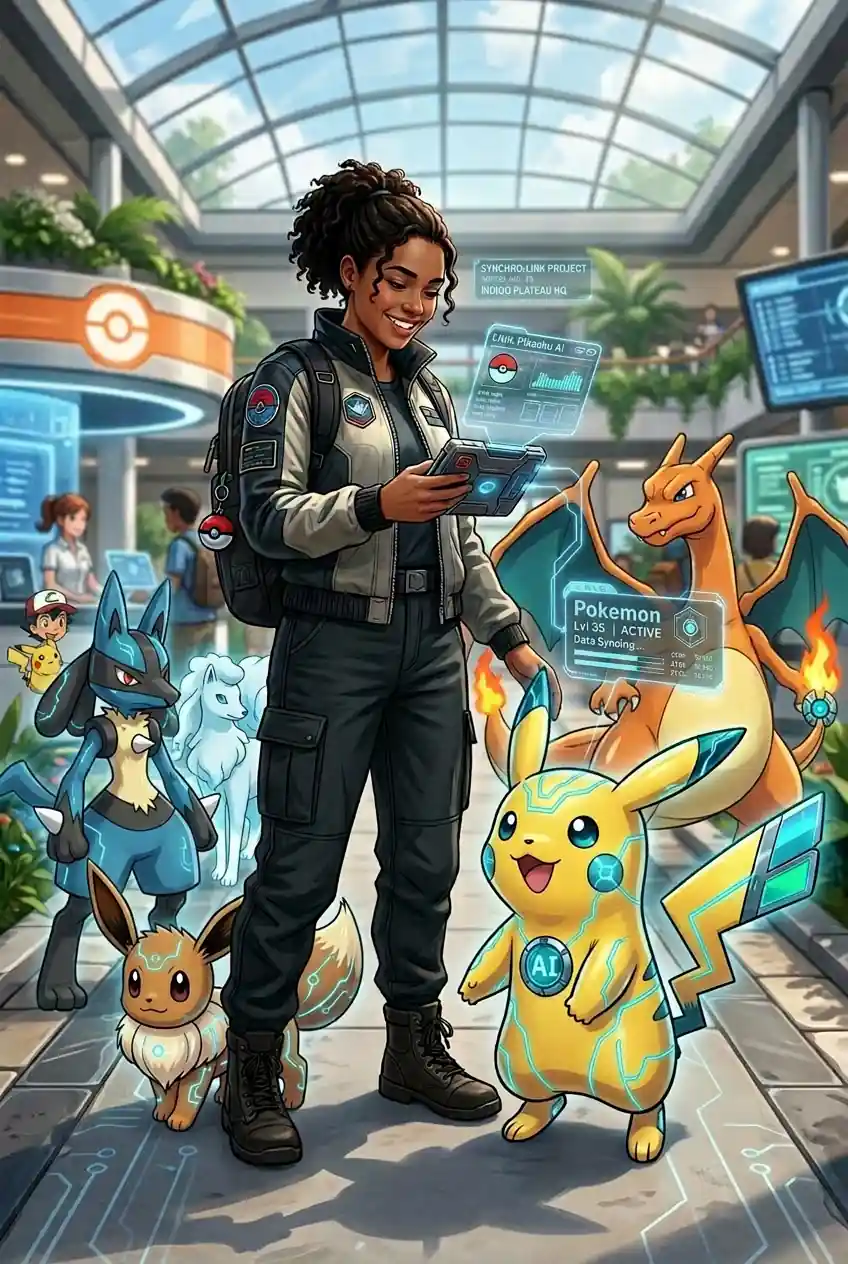 Pokémon AI companion — inspired-by character on Questie