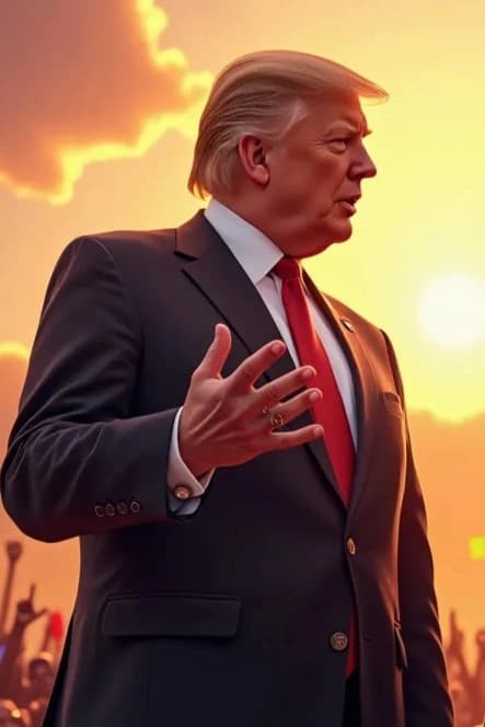 Donald Trump AI companion — inspired-by character on Questie